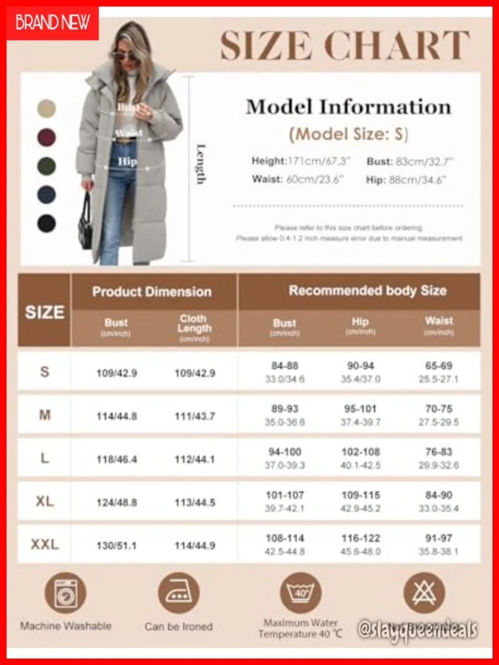 Women's Long Puffer Coat Warm Winter Quilted Jacket Full Zip Down Parka with